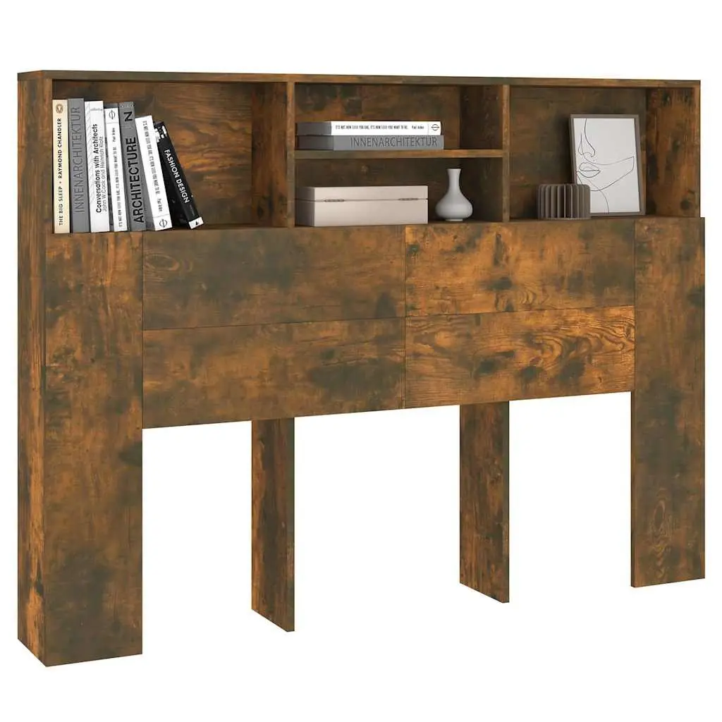 Brown Headboard Cabinet with Ample Storage