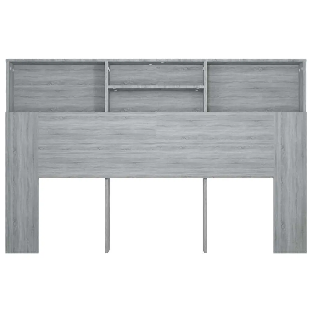 Headboard Cabinet Grey Sonoma 160cm Bedroom Storage Bookcase Wall-Mounted