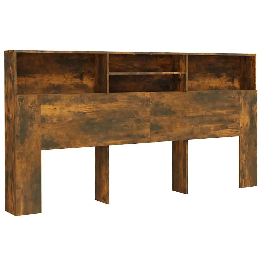 Headboard Cabinet Storage Wall-Mounted 200 cm Brown