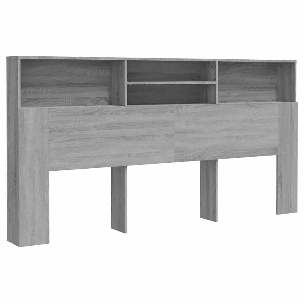 Headboard Cabinet Storage Wall-Mounted 200cm Grey