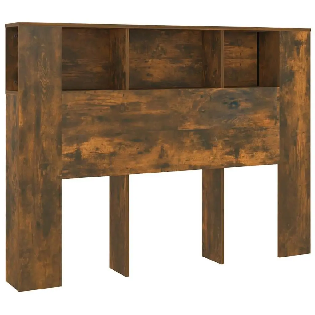 Headboard Cabinet Wall-Mounted Bedroom Storage 140cm Brown Smoked Oak