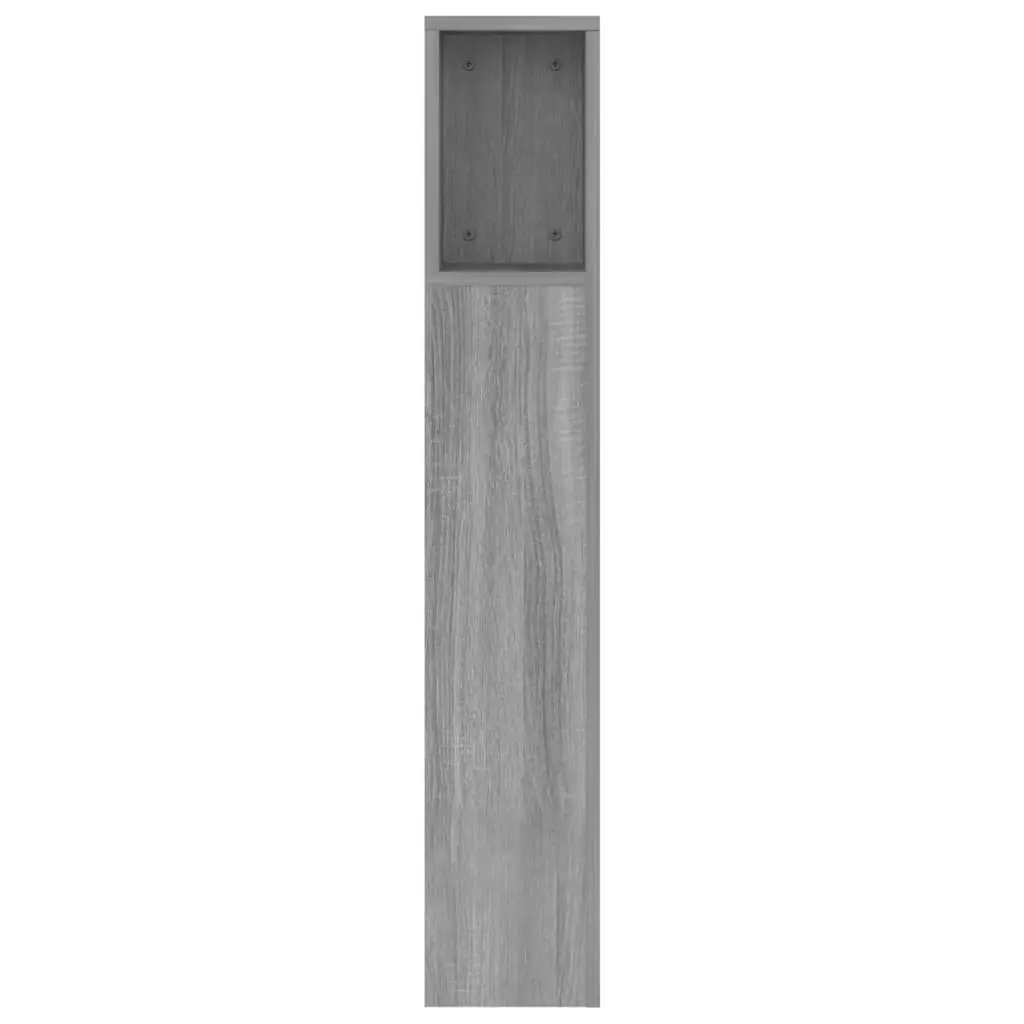 Headboard Cabinet with Storage Compartments Grey Wall-Mounted Bedroom Furniture