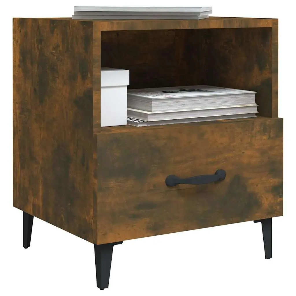 Bedside Cabinets 2 pcs Engineered Wood Nightstands Drawers Shelves Storage