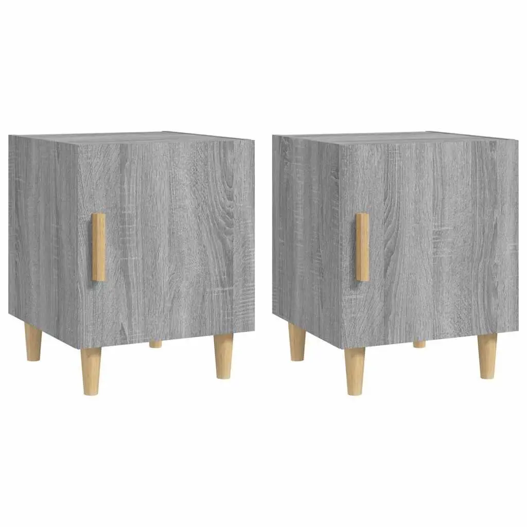 Bedside Cabinet Grey Engineered Wood Nightstand Storage Unit 1 Door Bedside