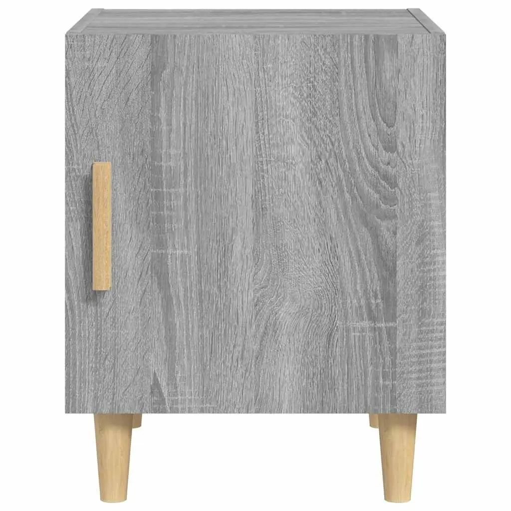 Bedside Cabinet Grey Engineered Wood Nightstand Storage Unit 1 Door Bedside