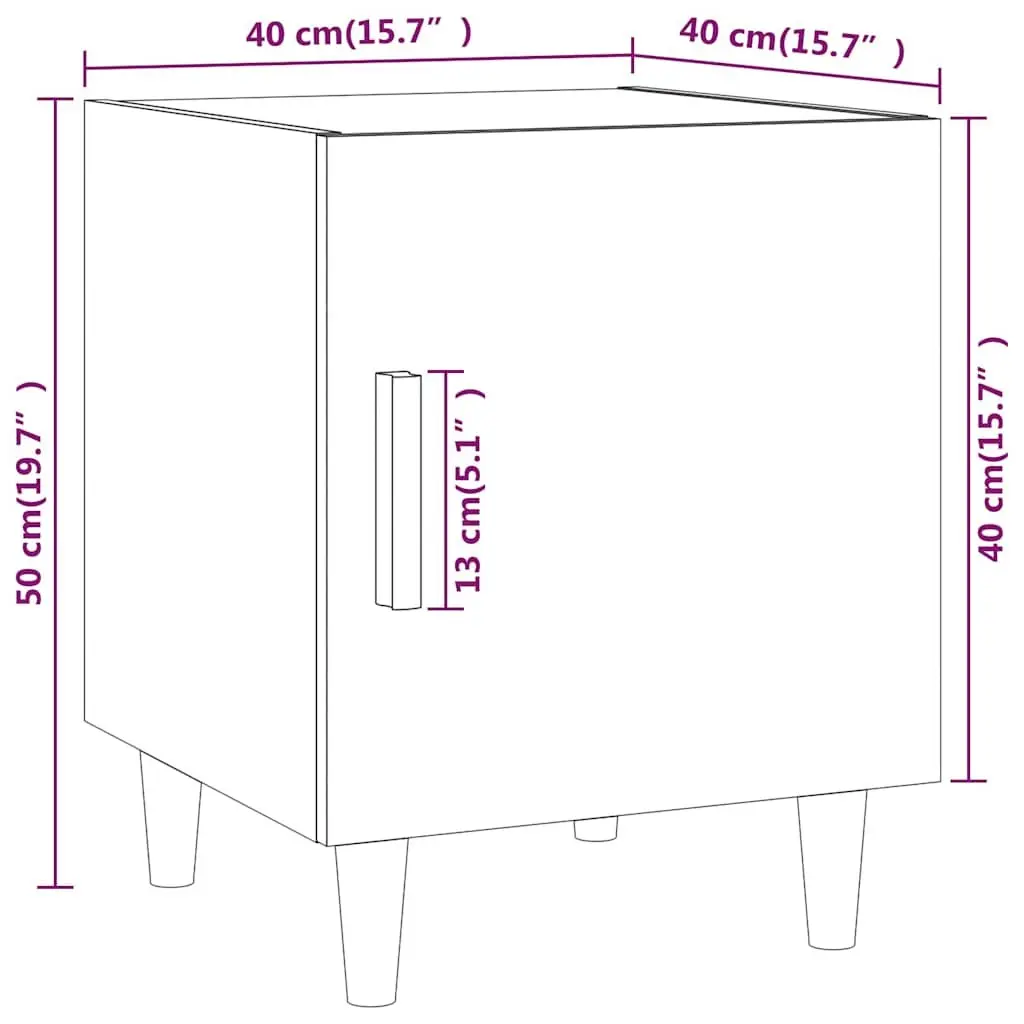 Brown Engineered Wood Bedside Cabinet