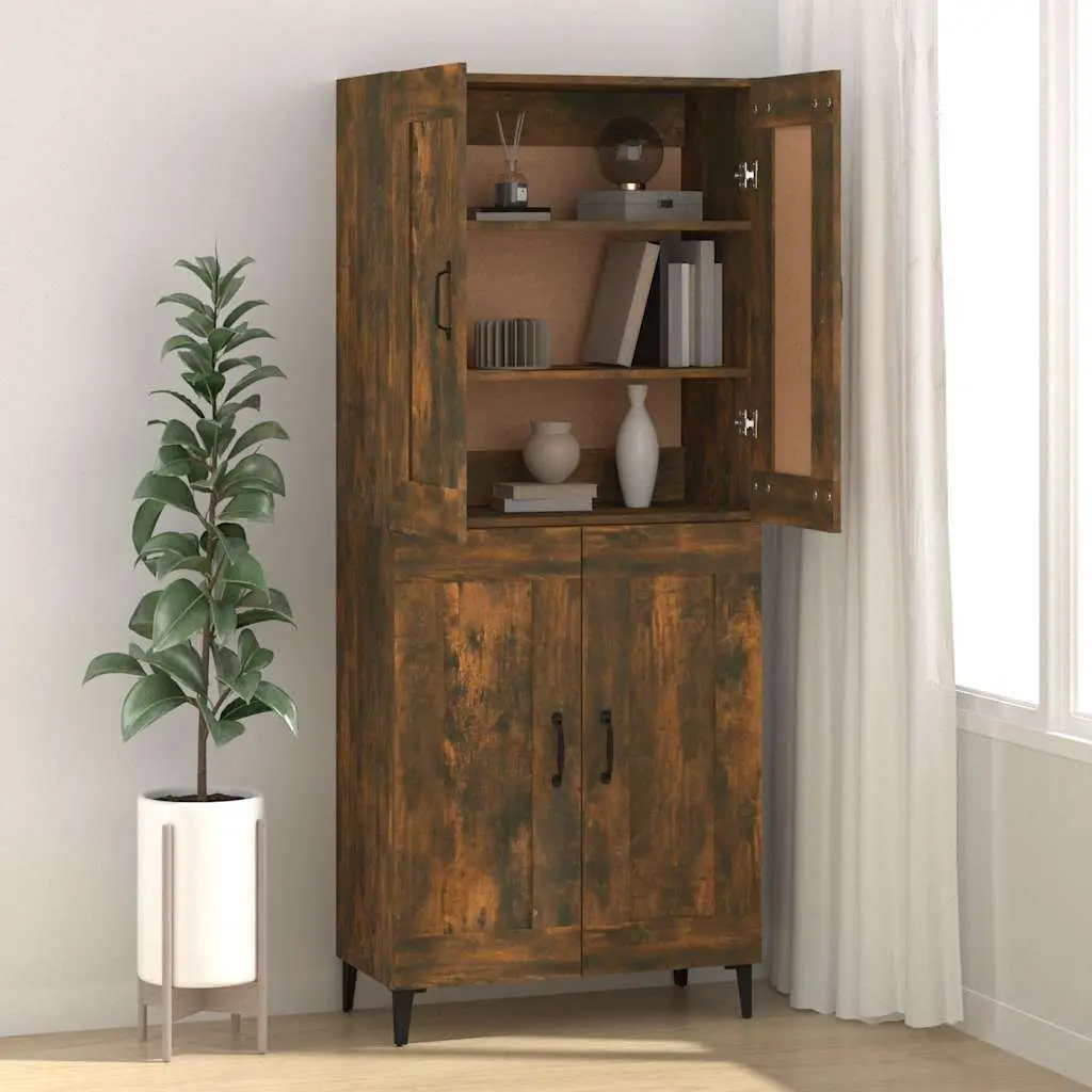 Brown Engineered Wood Sideboard Buffet Storage Cabinet Living Room Furniture