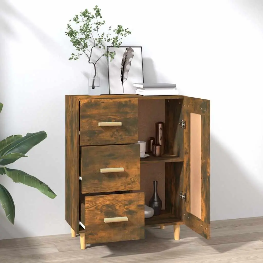 Sideboard Brown Engineered Wood Storage Cabinet Living Room Furniture 69.5W x 34D x 90H cm