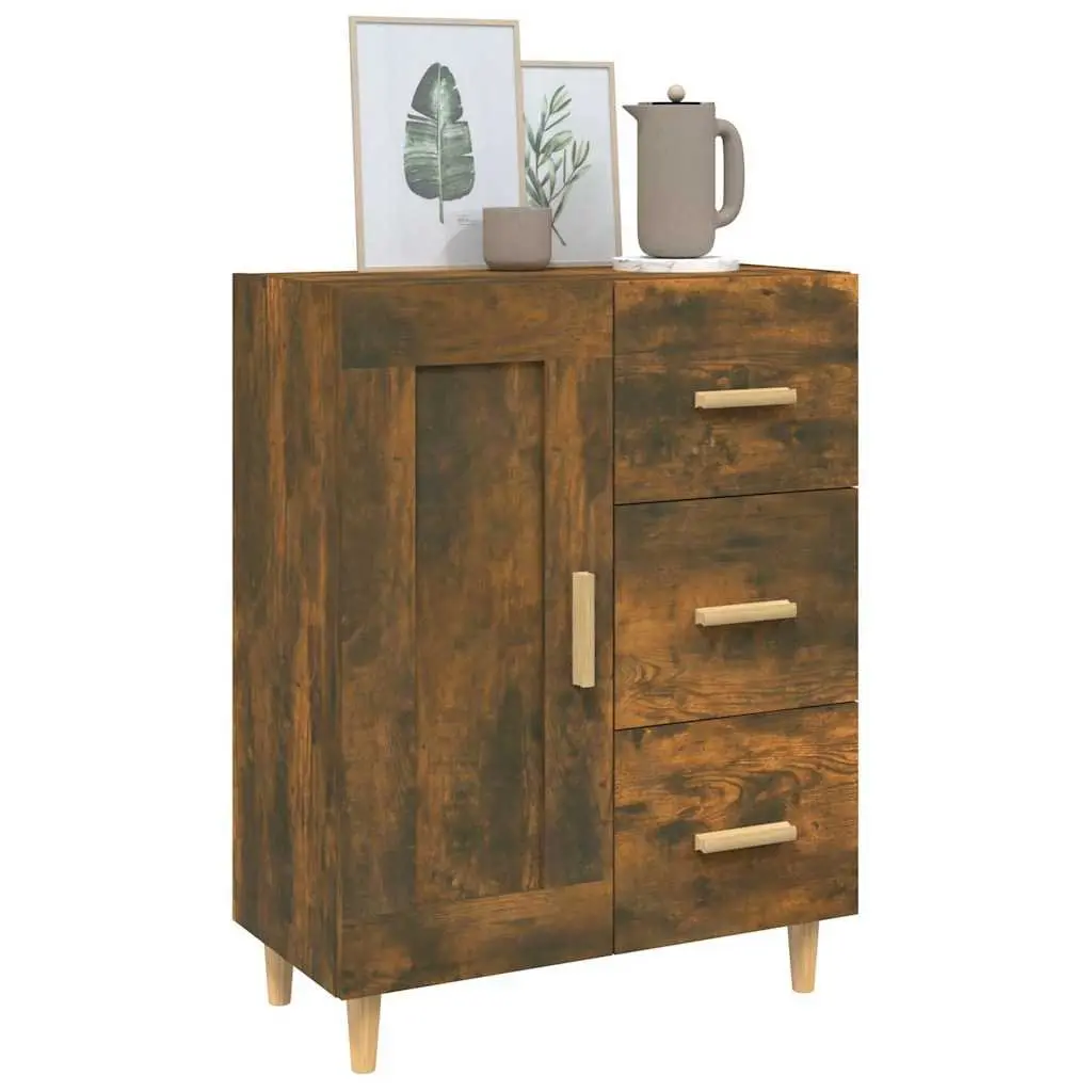 Sideboard Brown Engineered Wood Storage Cabinet Living Room Furniture 69.5W x 34D x 90H cm