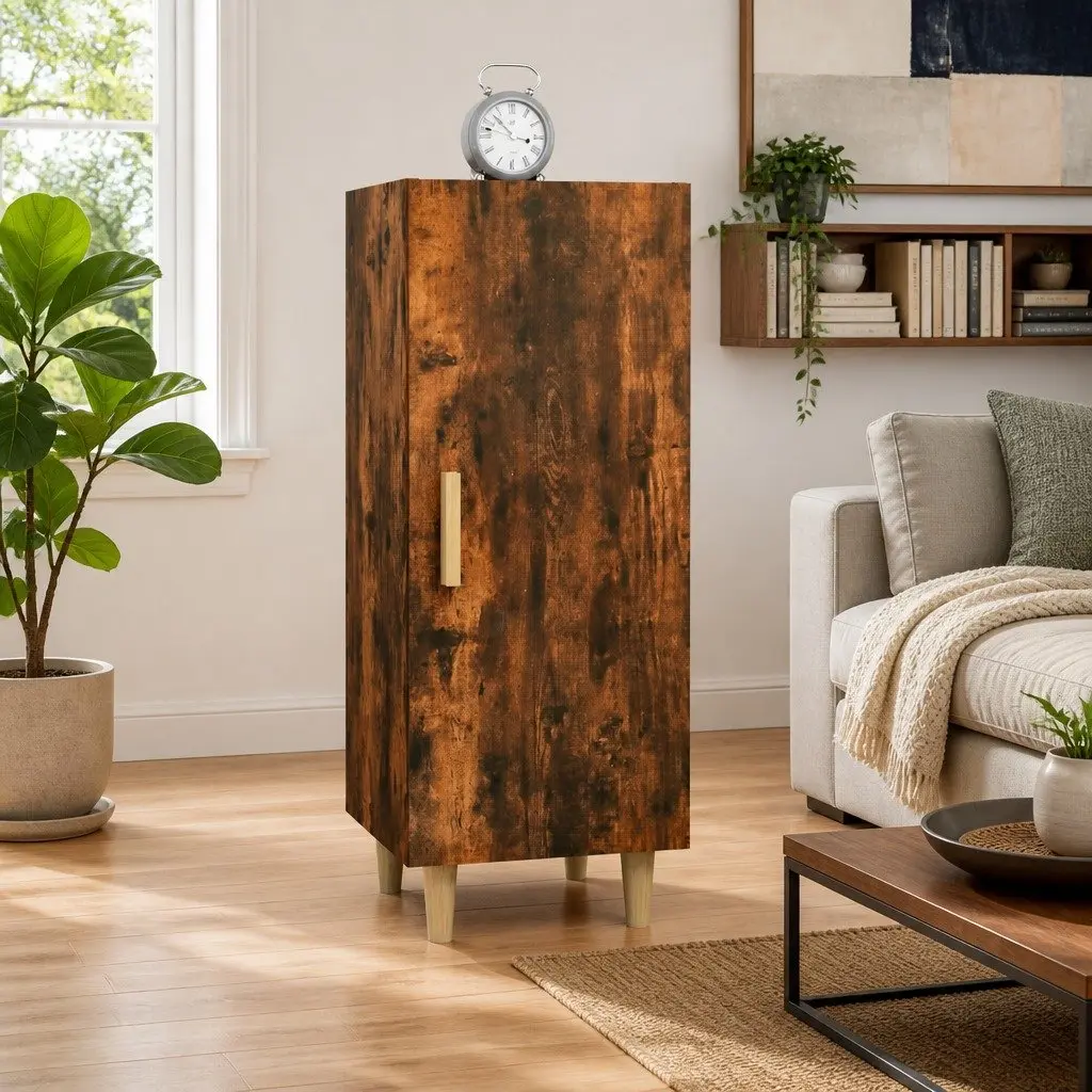 Sideboard Cabinet Storage Compartments Living Room Furniture Brown 34.5W x 34H x 90D cm