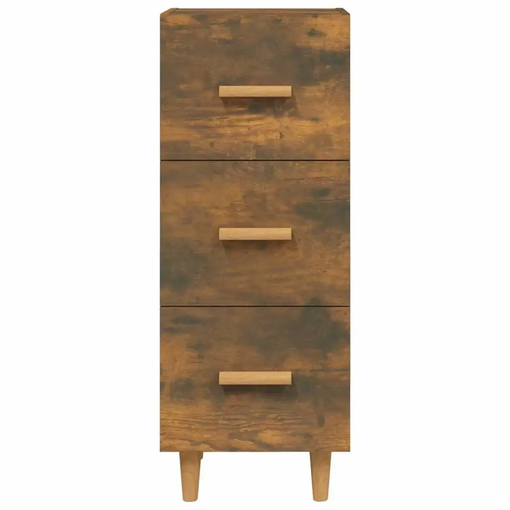 Sideboard Storage Cabinet 3 Drawers Brown Engineered Wood 34.5x34x90cm
