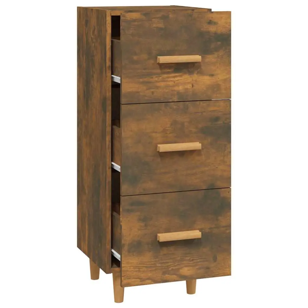 Sideboard Storage Cabinet 3 Drawers Brown Engineered Wood 34.5x34x90cm
