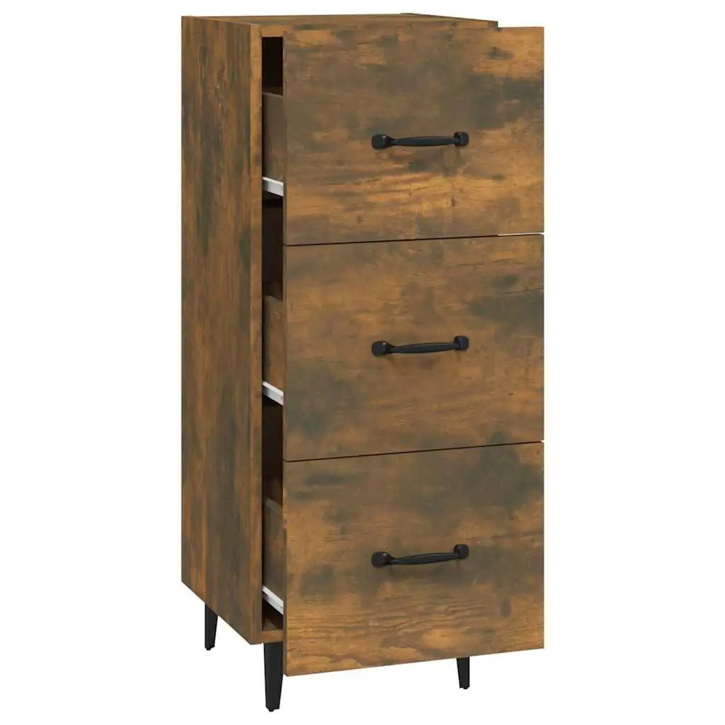 Sideboard Storage Cabinet Brown Engineered Wood Drawers Living Room Furniture