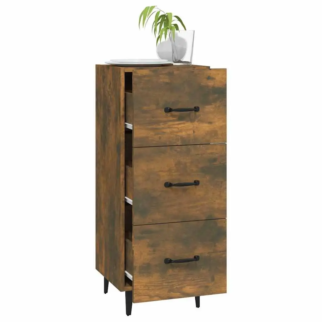 Sideboard Storage Cabinet Brown Engineered Wood Drawers Living Room Furniture