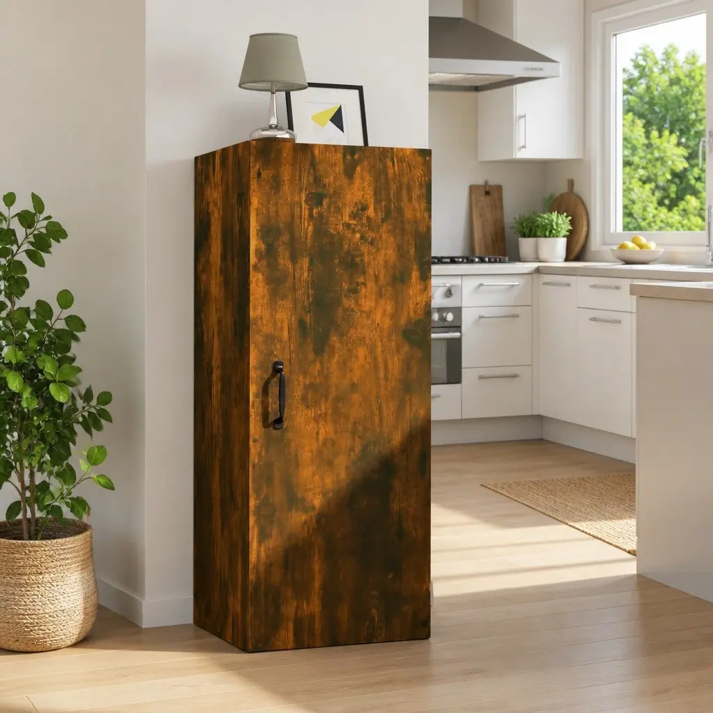 Wall Cabinet in Brown Engineered Wood