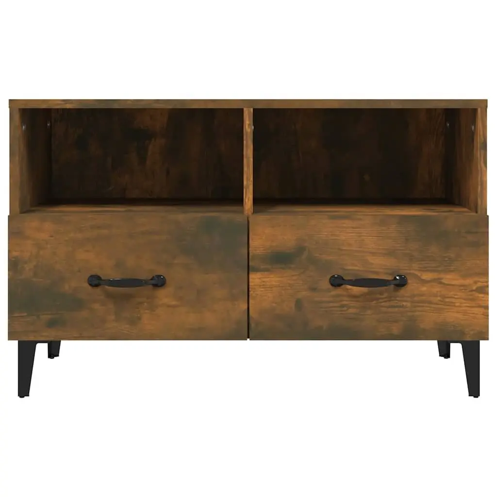 TV Cabinet Media Unit Storage Drawers Compartment Brown 80 x 36 x 50 cm