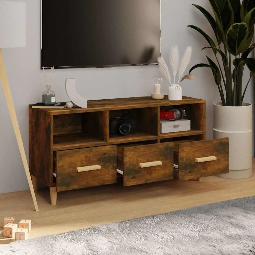 TV Cabinet Storage Unit Media Console Engineered Wood Brown 102x36x50 cm