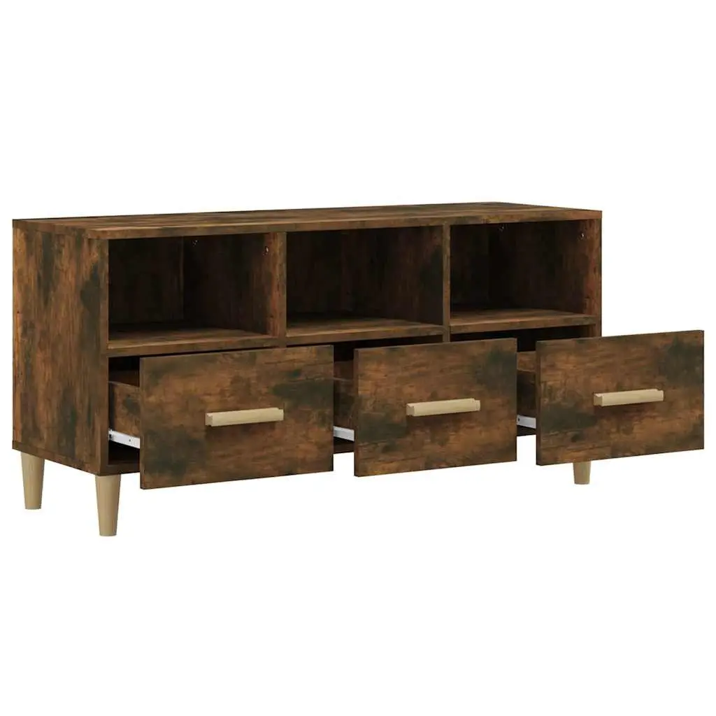 TV Cabinet Storage Unit Media Console Engineered Wood Brown 102x36x50 cm