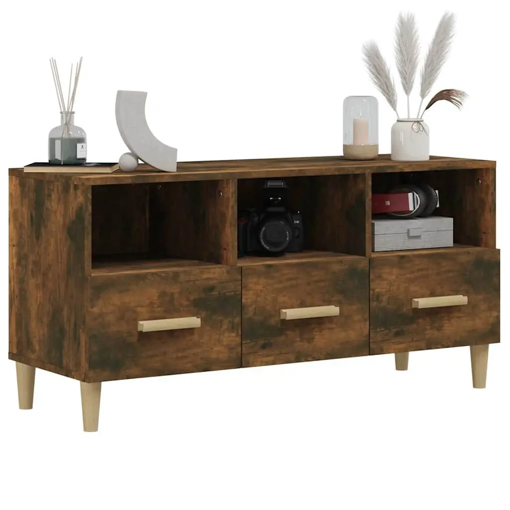 TV Cabinet Storage Unit Media Console Engineered Wood Brown 102x36x50 cm