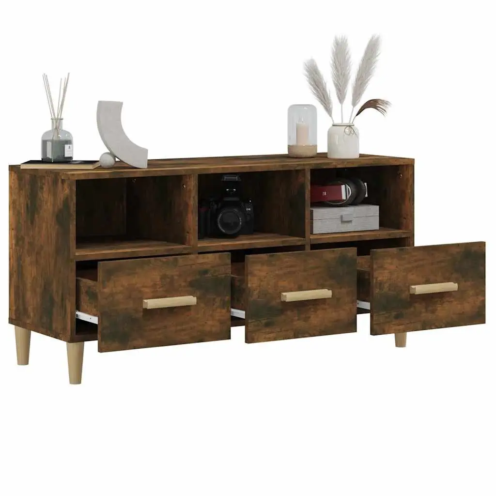TV Cabinet Storage Unit Media Console Engineered Wood Brown 102x36x50 cm