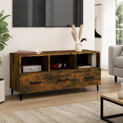 TV Cabinet Offering Practical Storage in Smoked Oak