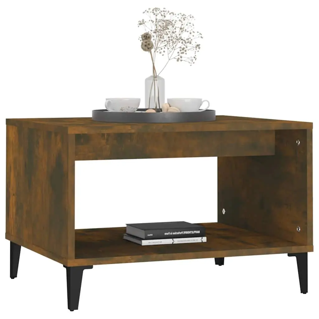 Coffee Table Storage Compartment 60W x 50D x 40H cm Brown Engineered Wood