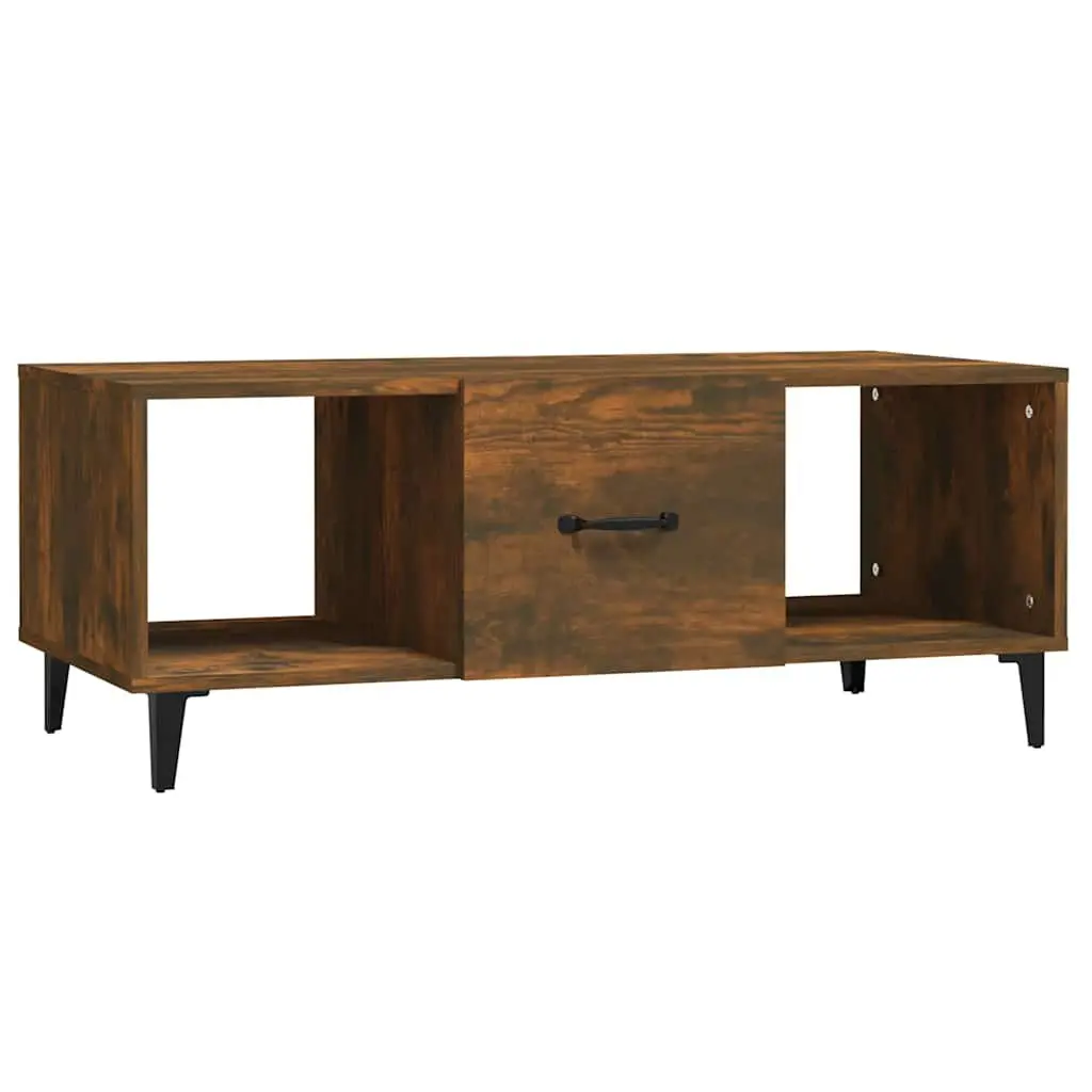 Coffee Table Storage Compartments Brown Engineered Wood Living Room 102L x 50W x 40H cm