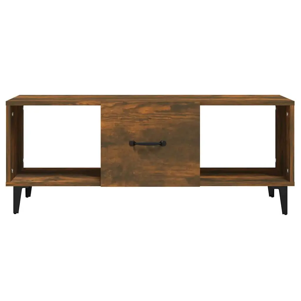 Coffee Table Storage Compartments Brown Engineered Wood Living Room 102L x 50W x 40H cm