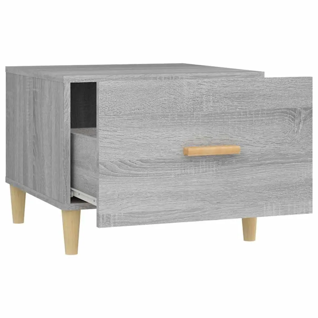 Coffee Tables Set of 2 Grey Sonoma 50x50x40 cm with Storage Drawers Side Table