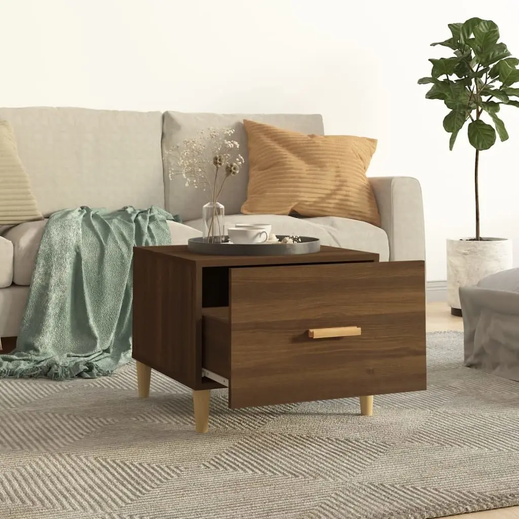 Coffee Tables 2 pcs Brown 50x50x40 cm Engineered Wood Side Tables with Drawers