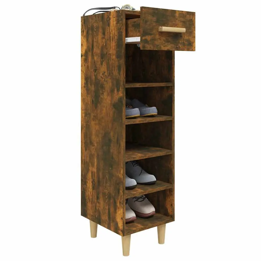 Shoe Cabinet Storage Organiser Brown Engineered Wood Hallway Bedroom 30 x 35 x 105 cm