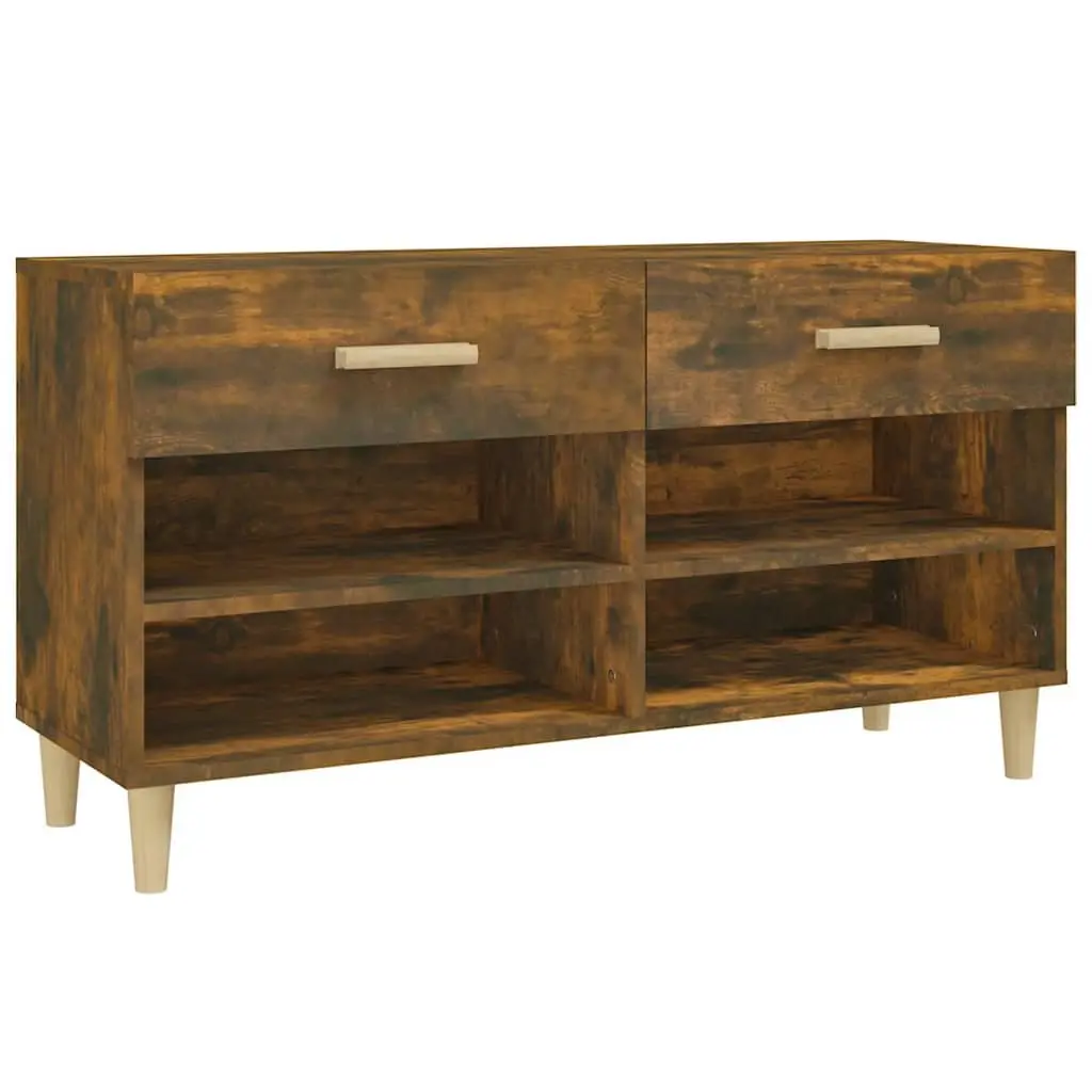 Shoe Cabinet Storage Organiser with Drawers and Compartments 102cm Brown Engineered Wood