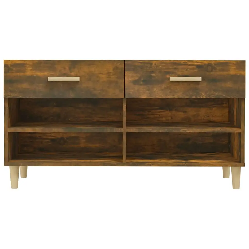 Shoe Cabinet Storage Organiser with Drawers and Compartments 102cm Brown Engineered Wood