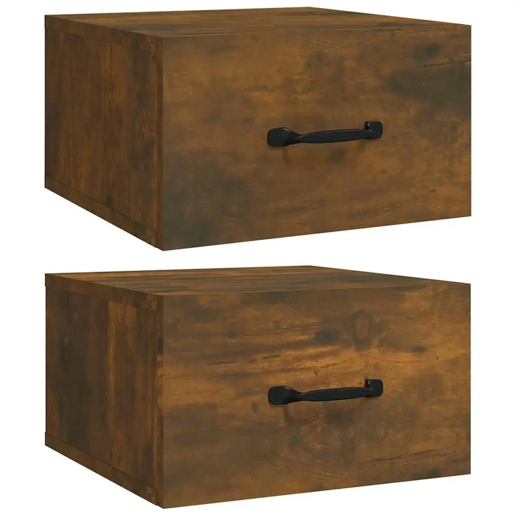 Brown Wall-mounted Bedside Tables for Bedroom Storage