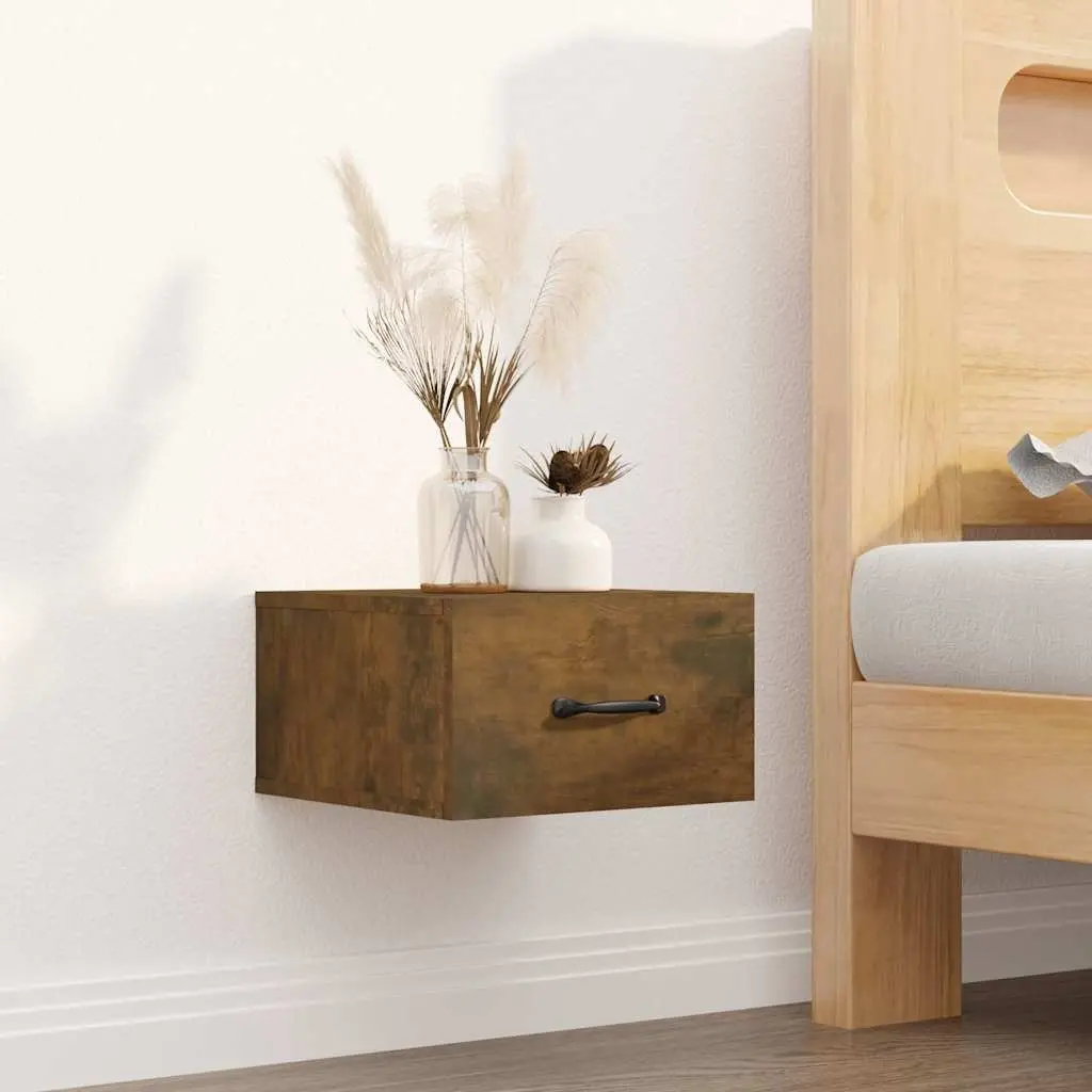 Brown Wall-mounted Bedside Tables for Bedroom Storage