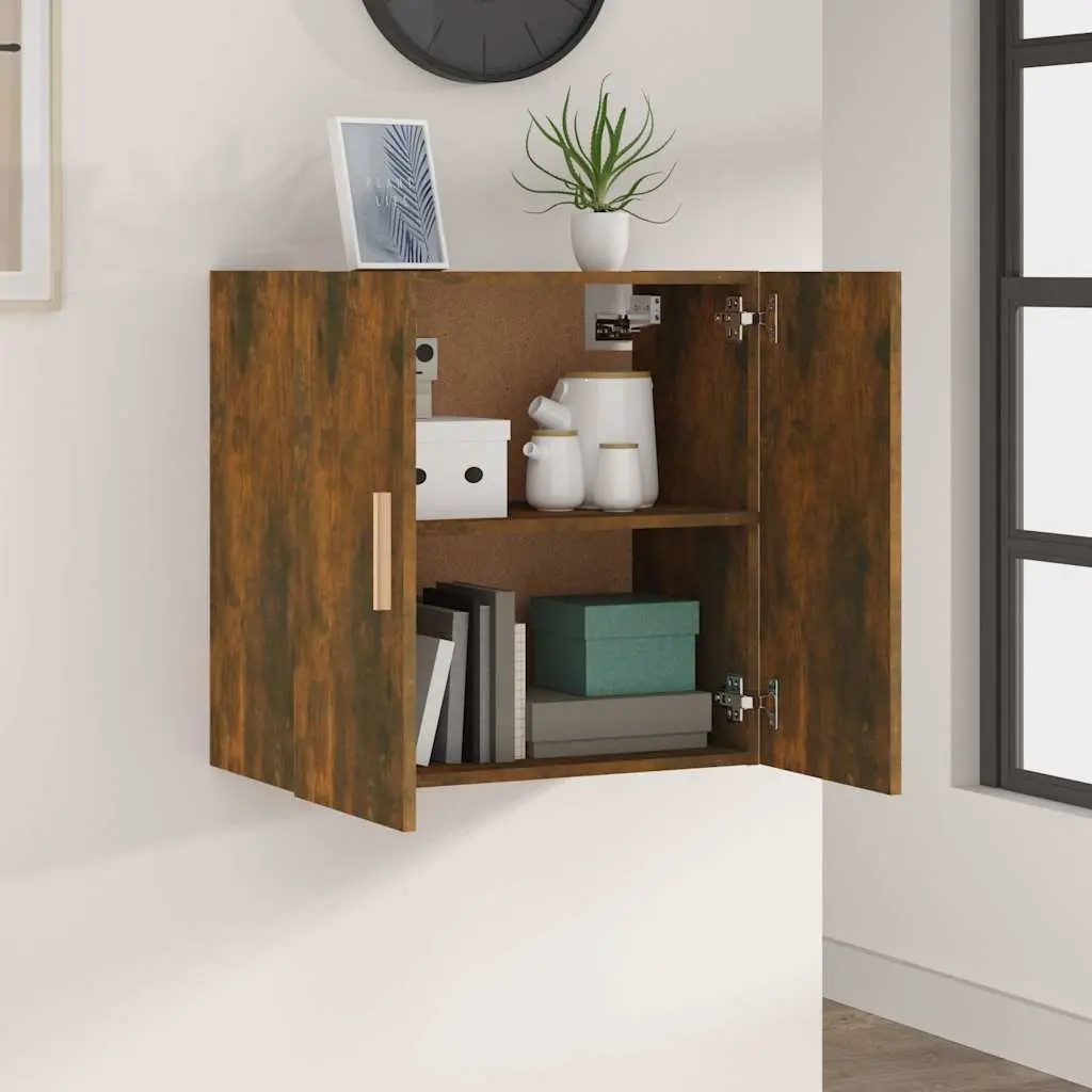 Wall Cabinet Storage 60x30x60 cm Smoked Oak Floating Hanging