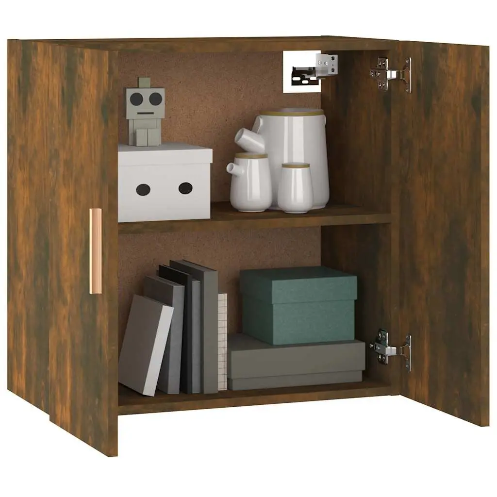 Wall Cabinet Storage 60x30x60 cm Smoked Oak Floating Hanging