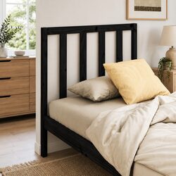 A Practical Black Pine Headboard for Your Bedroom