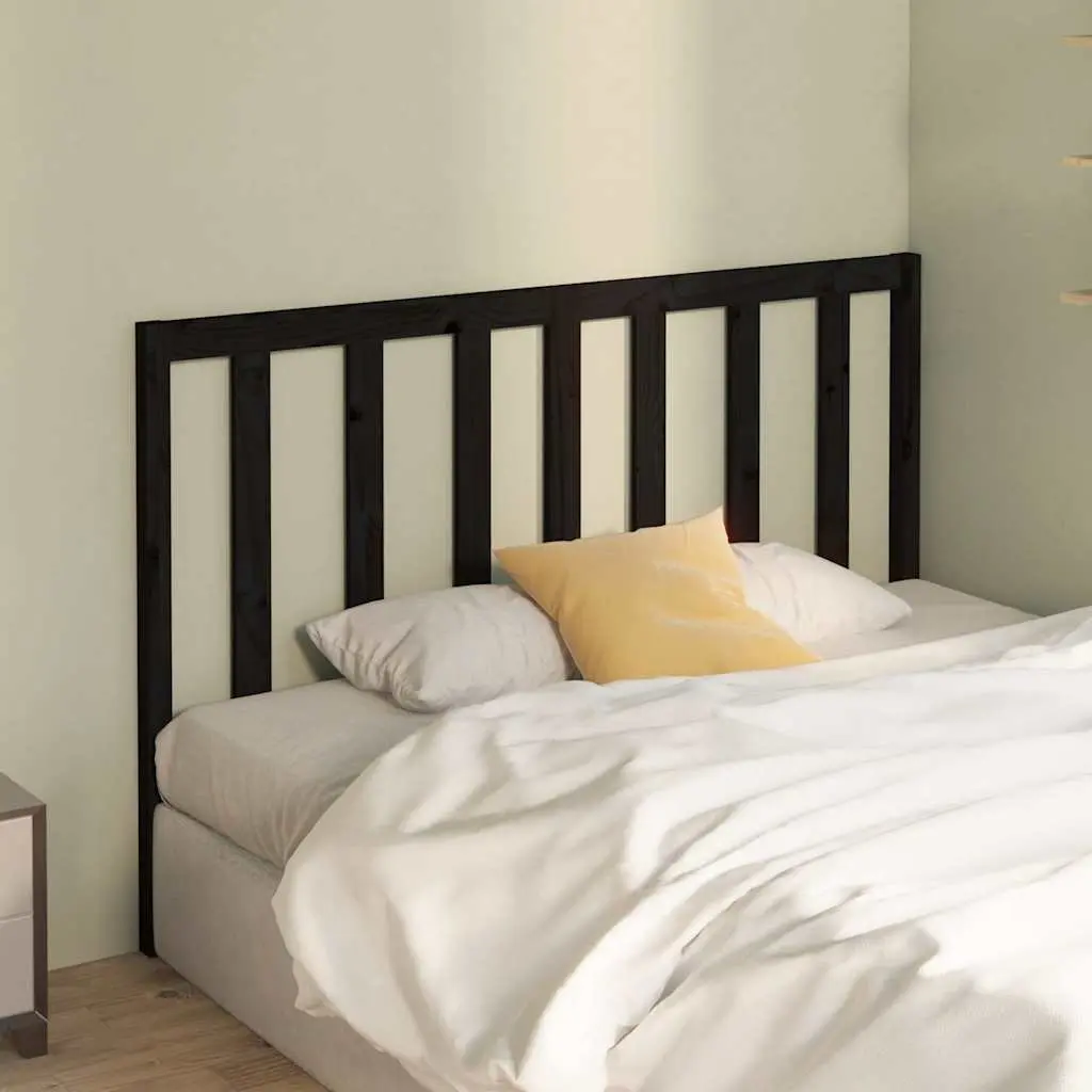 141cm Black Bed Headboard, Solid Pine Construction