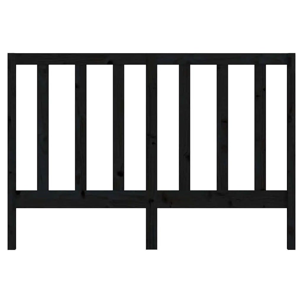 141cm Black Bed Headboard, Solid Pine Construction