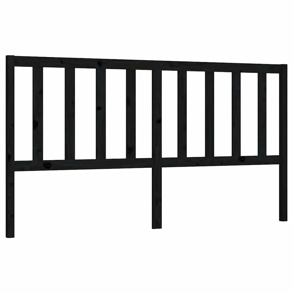 Pine Wood Bed Headboard Back Support 186cm Black