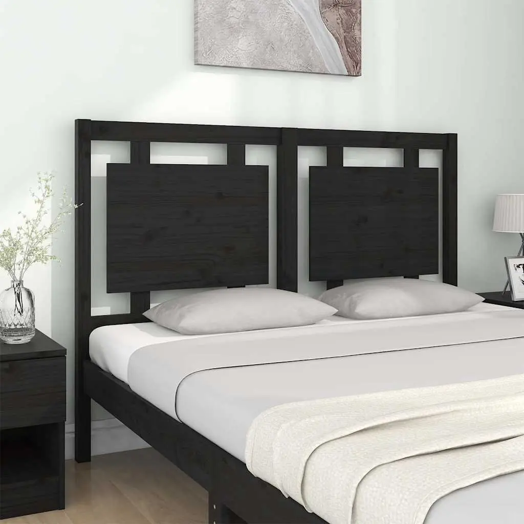 Bed Headboard 140.5 cm Black Pine
