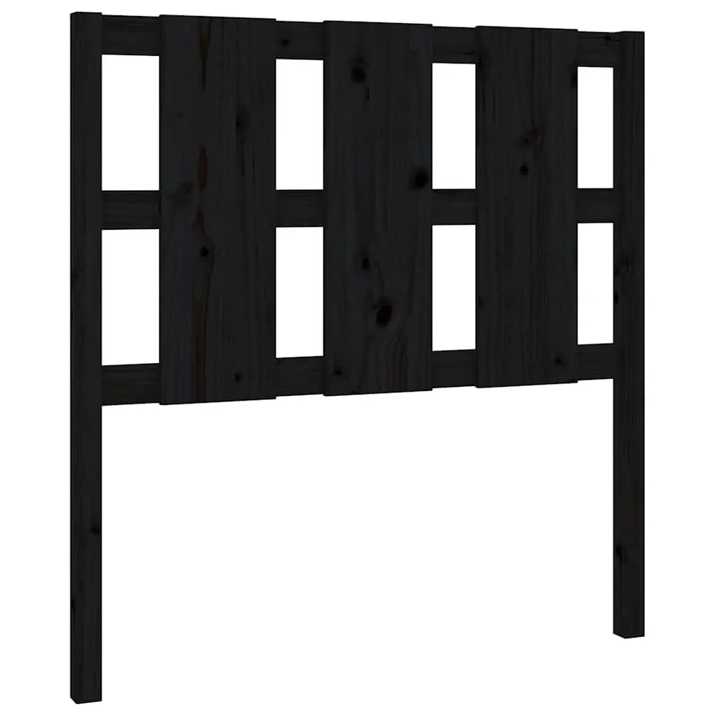 Bed Headboard Black 95.5 cm Solid Wood Pine Bedroom Furniture