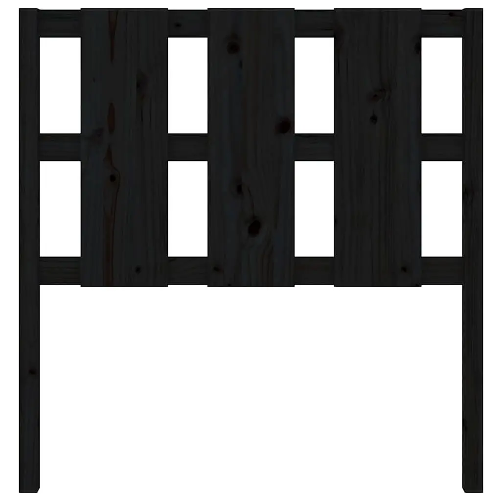 Bed Headboard Black 95.5 cm Solid Wood Pine Bedroom Furniture