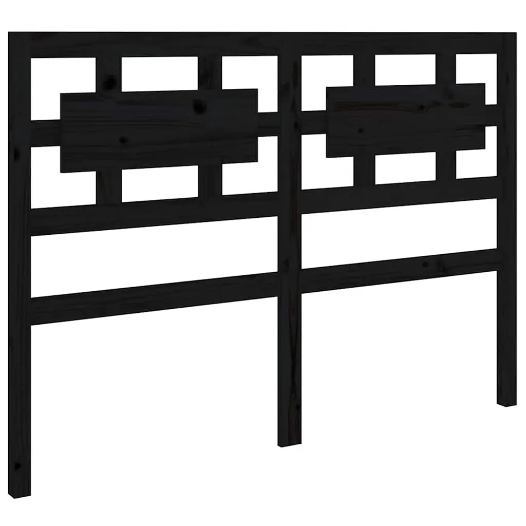Black Bed Headboard Made of Solid Pine