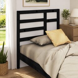 Practical Black Wooden Bed Headboard for Your Bedroom