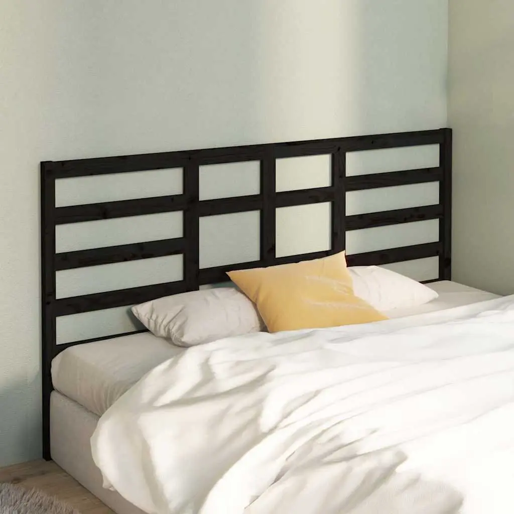 Wooden Bed Headboard for Bed Frames 186cm Black Solid Pine