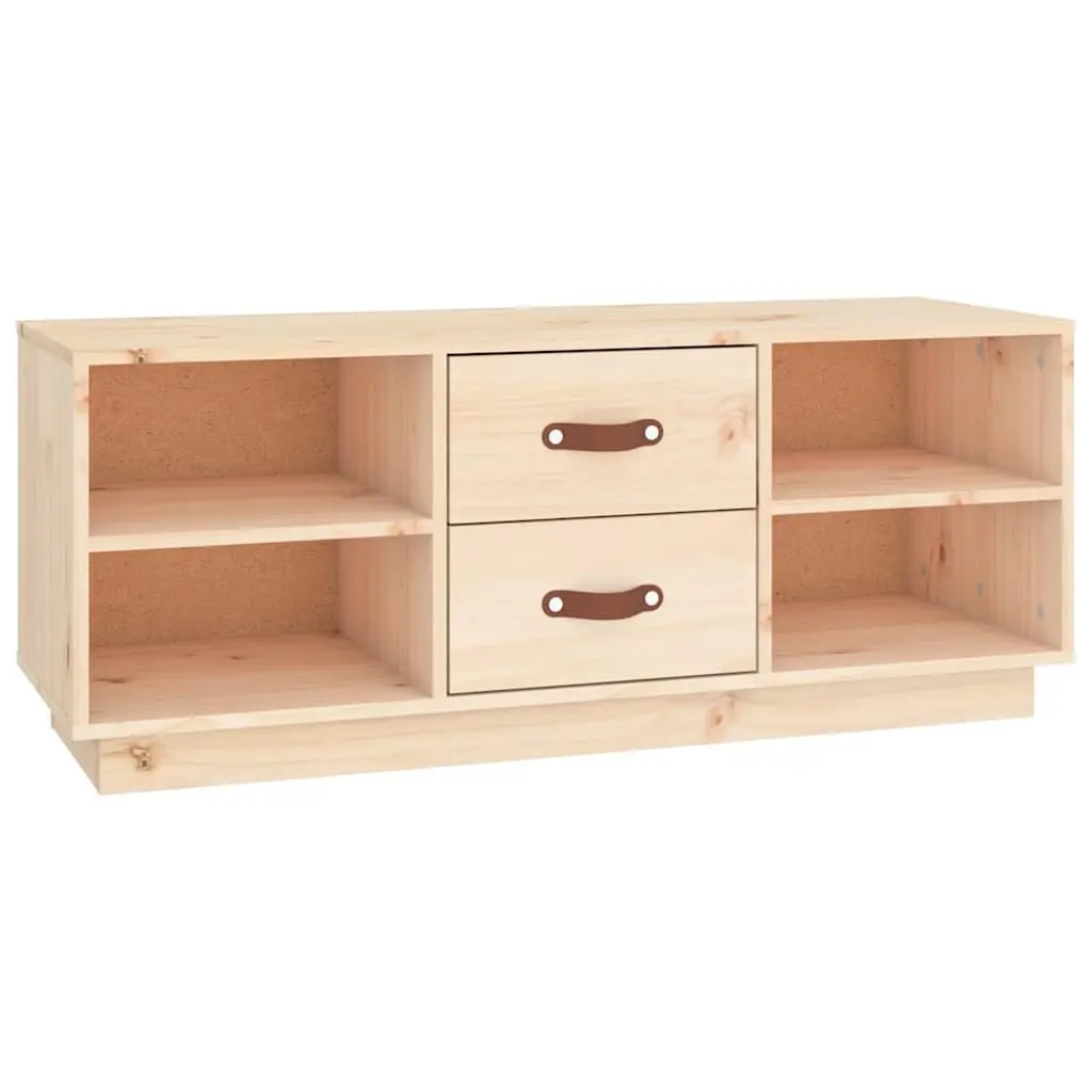 TV Cabinet Solid Pine Wood Media Unit Living Room Storage 100x34x40 cm Brown