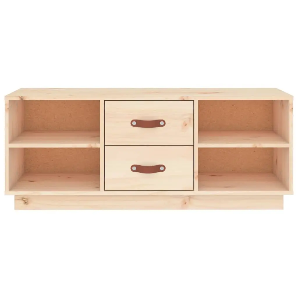 TV Cabinet Solid Pine Wood Media Unit Living Room Storage 100x34x40 cm Brown