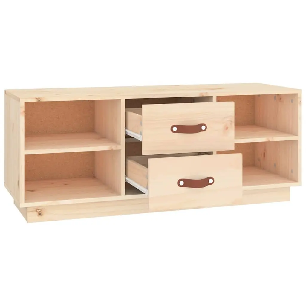 TV Cabinet Solid Pine Wood Media Unit Living Room Storage 100x34x40 cm Brown